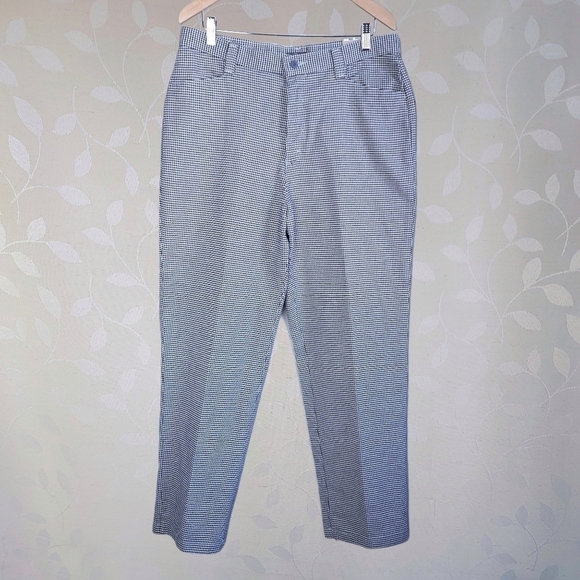 Vintage 90s Lee Houndstooth Tapered Leg Trouser Pants Black White Plus 16 - Picture 2 of 16